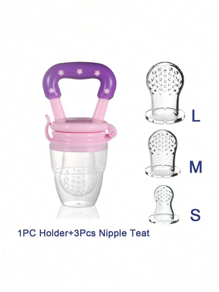 1 pezzo rosa per alimenti silicone Infante & frutta & verdura Alimentatore con mesh Borsa , dentizione Giocattolo