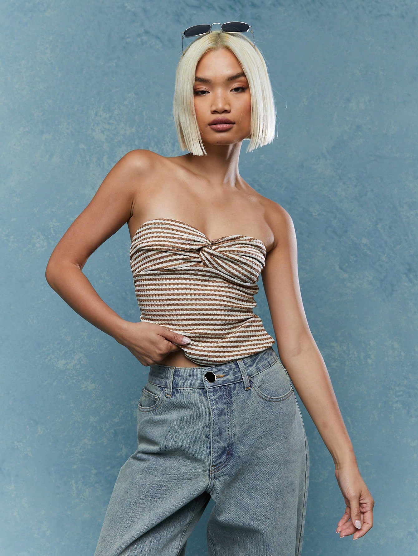 トップス Naaaaa RANDOM SHIRRING 2WAY BUSTIER SLY | 2WAY SHIRRING BUSTIER トップス (タンクトップ ) |SHEL