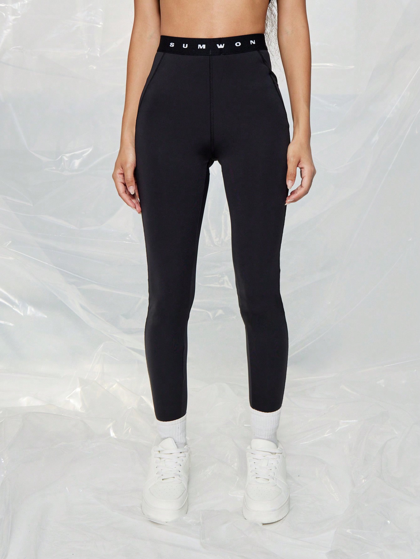 SUMWON WOMEN Legging With Branded Elastic Waistband｜Sumwon
