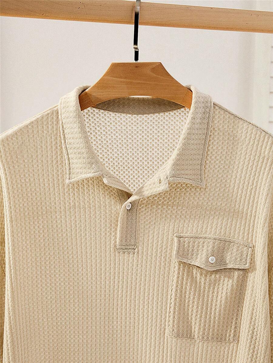Manfinity VCAY Camiseta polo de manga corta holgada de unicolor casual de punto para hombres