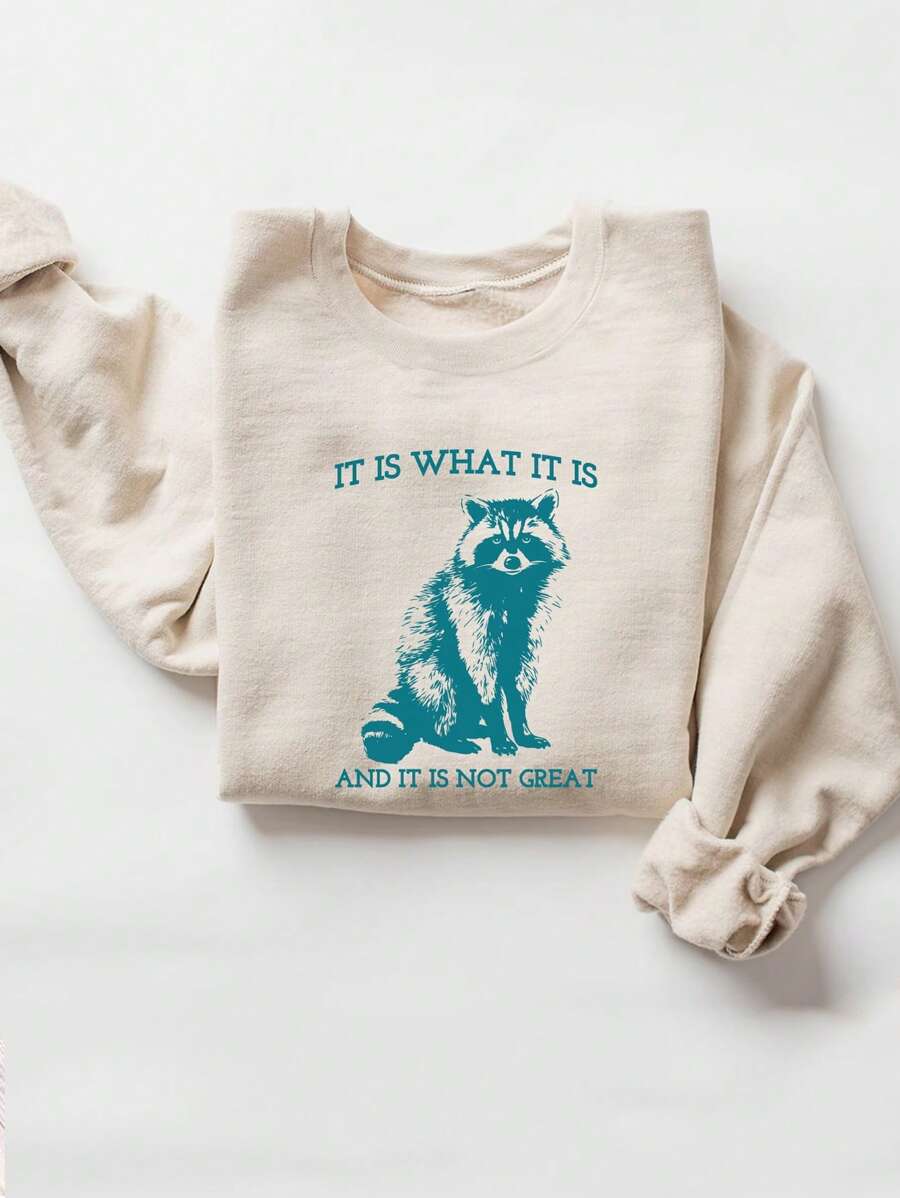 INAWLY Sudadera casual de cuello redondo, manga larga y ajuste suelto, talla grande