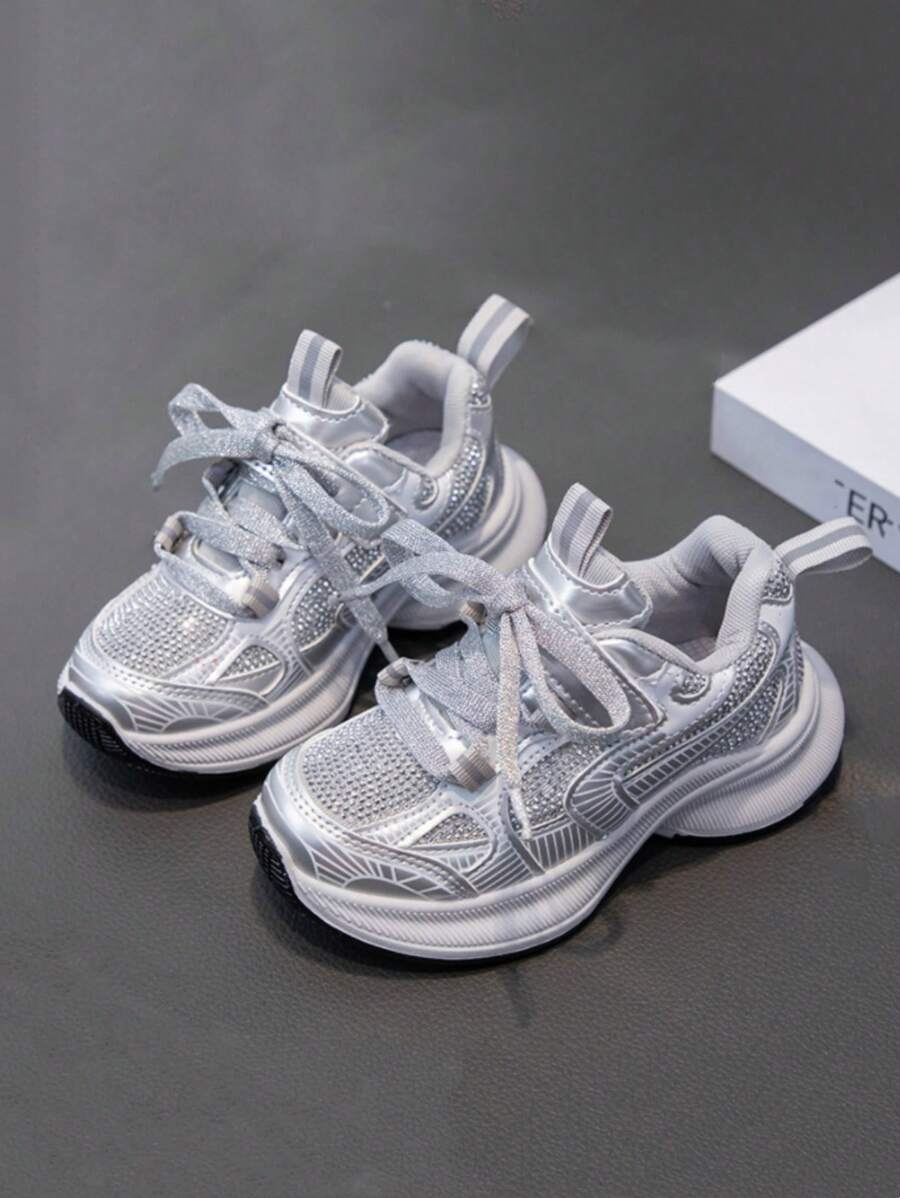 2024 Nuevo otoño Zapatos deportivos para niños, zapatillas de running casuales ligeras con y lentejuelas para niñas, para niños grandes