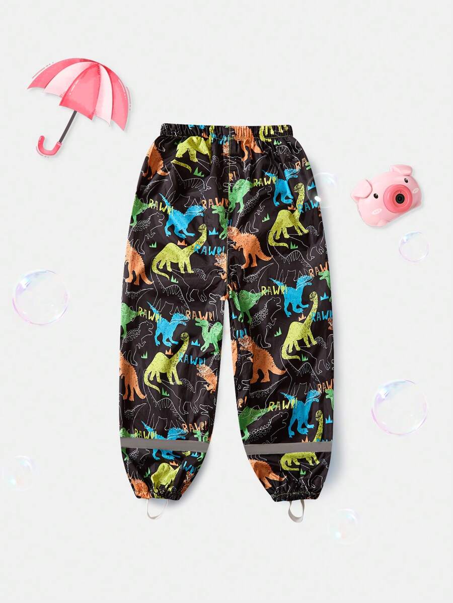 Calça de Chuva à Prova D'água com Estampa de Dinossauro Infantil