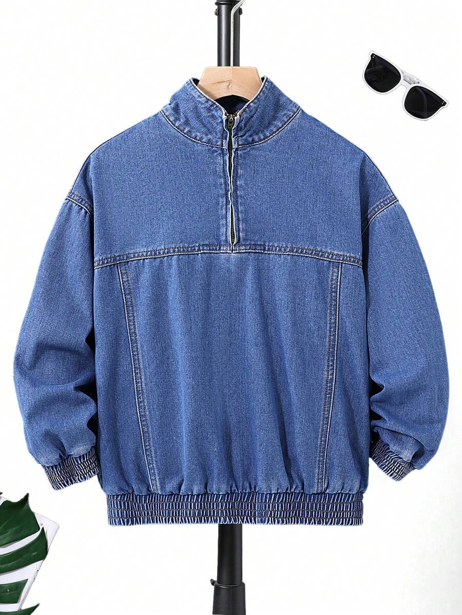 SHEIN Jachetă de blugi casual pentru băieți