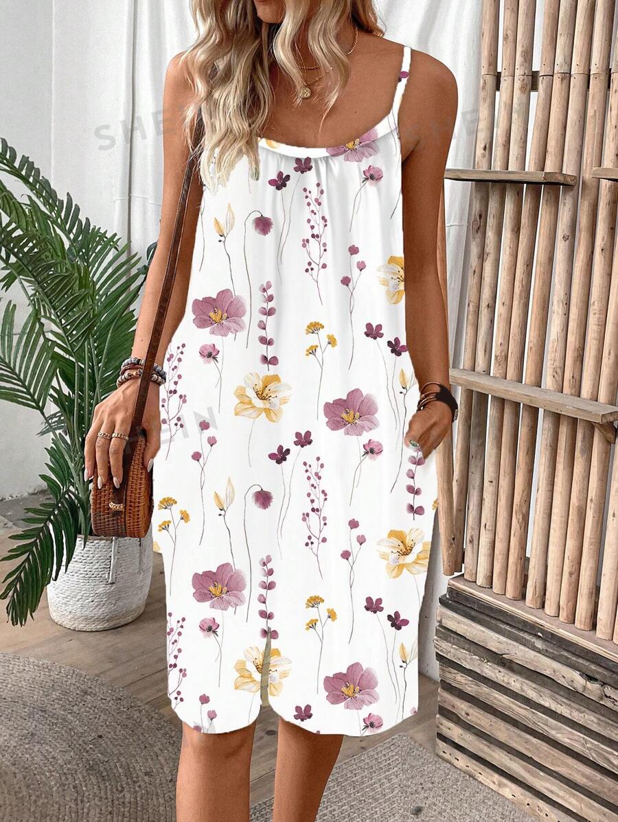 Breezaya Mono casual con estampado floral para mujer