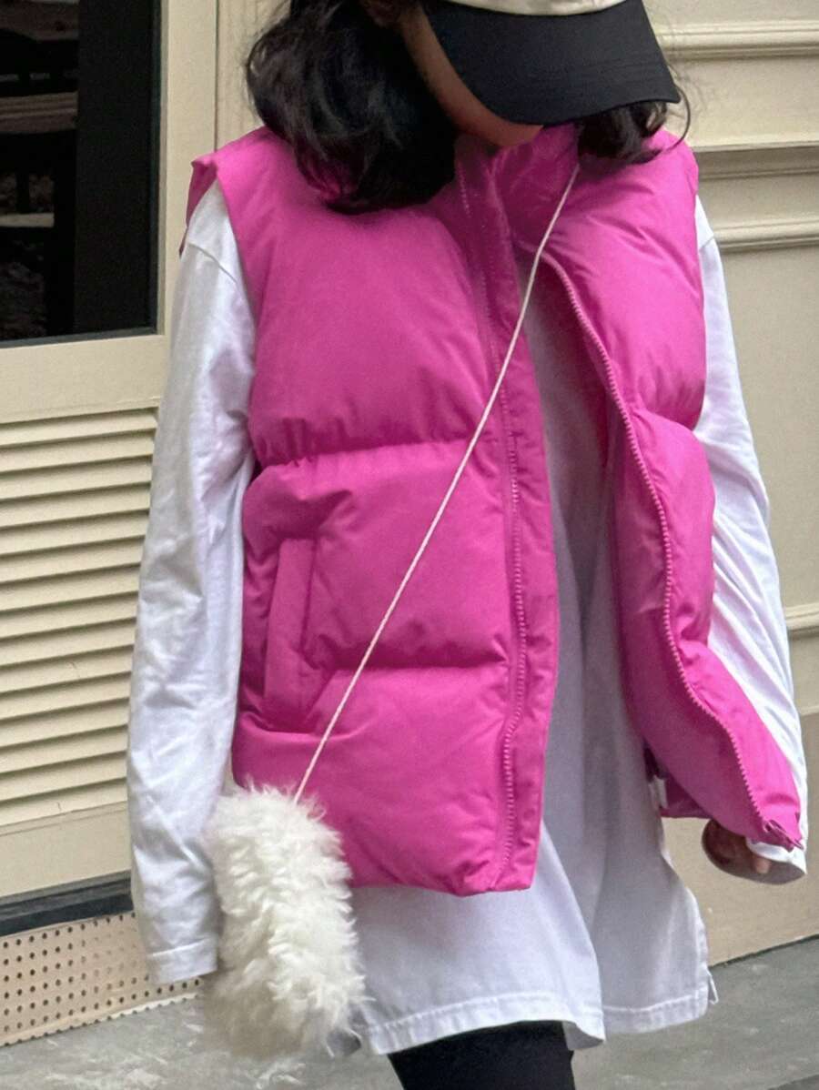 DAZY Casaco acolchoado de cor sólida para meninas