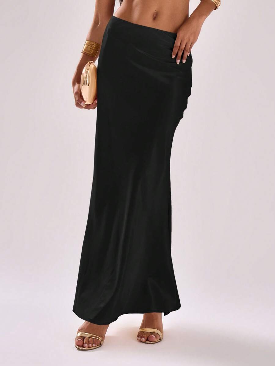 MUSERA Low Rise Slim Fit Maxi Skirt Elegant Spring Summer Sexy