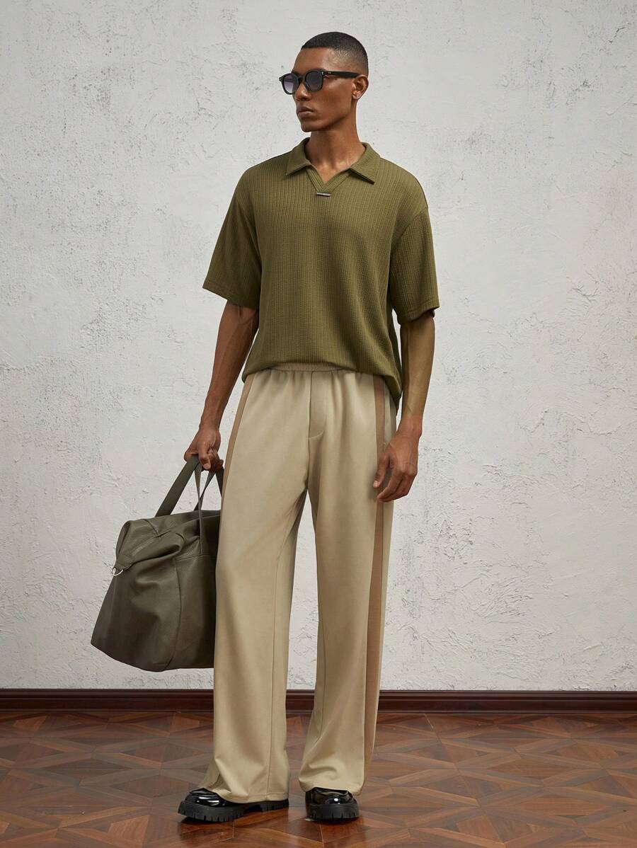 AKNOTIC Business Casual Heren slim fit gebreid casual poloshirt, geschikt voor de zomer