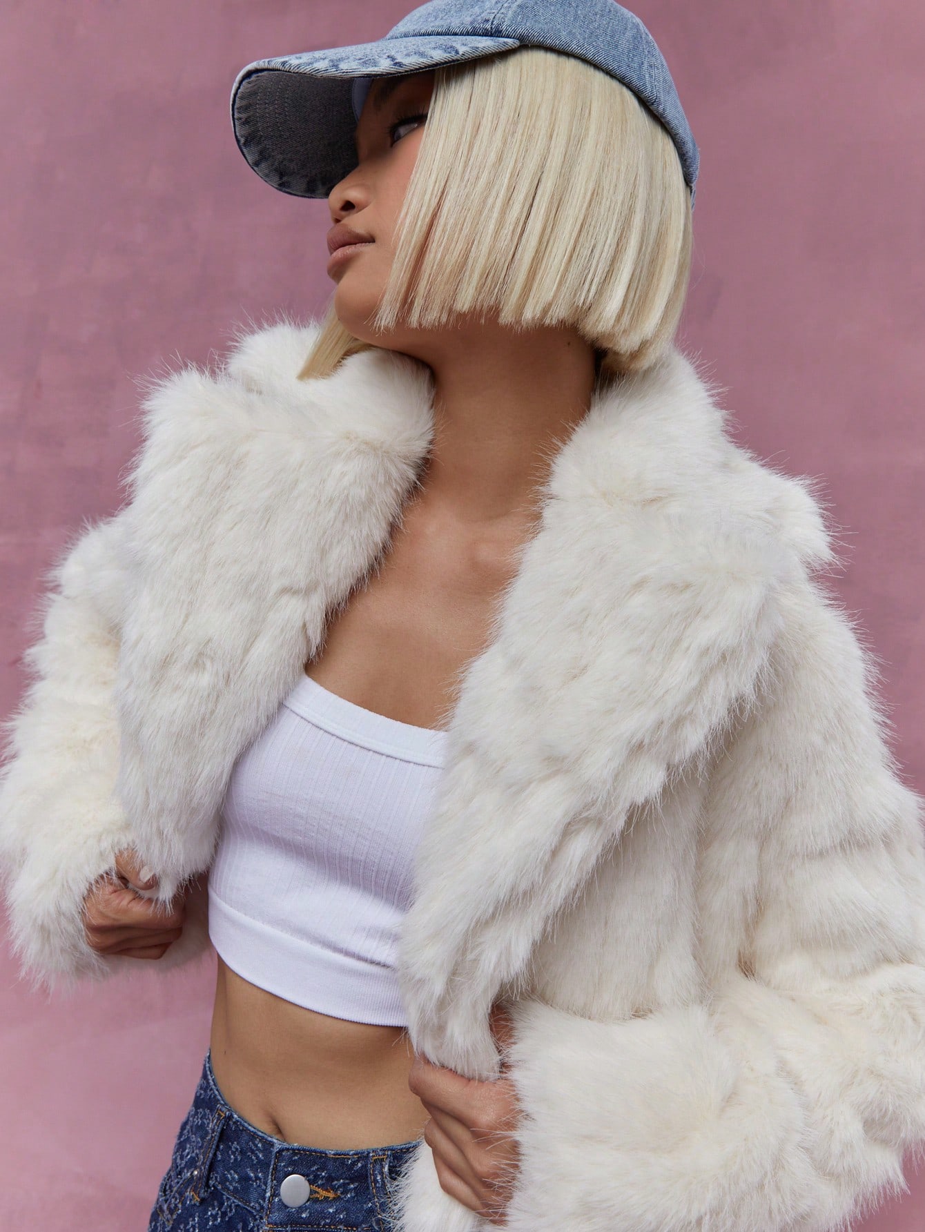 MISSGUIDED Cropped Fluffy Coat Winter Wear｜MISSGUIDED