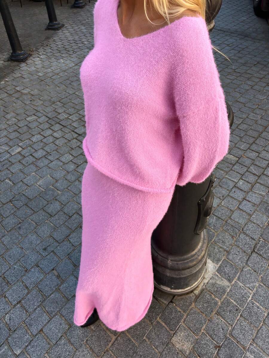 Forever 21 Pink Mohair Midi Skirt, Autumn/Winter