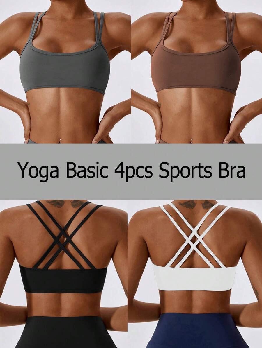 4pcs/Set Women's Seamless Sports Bras