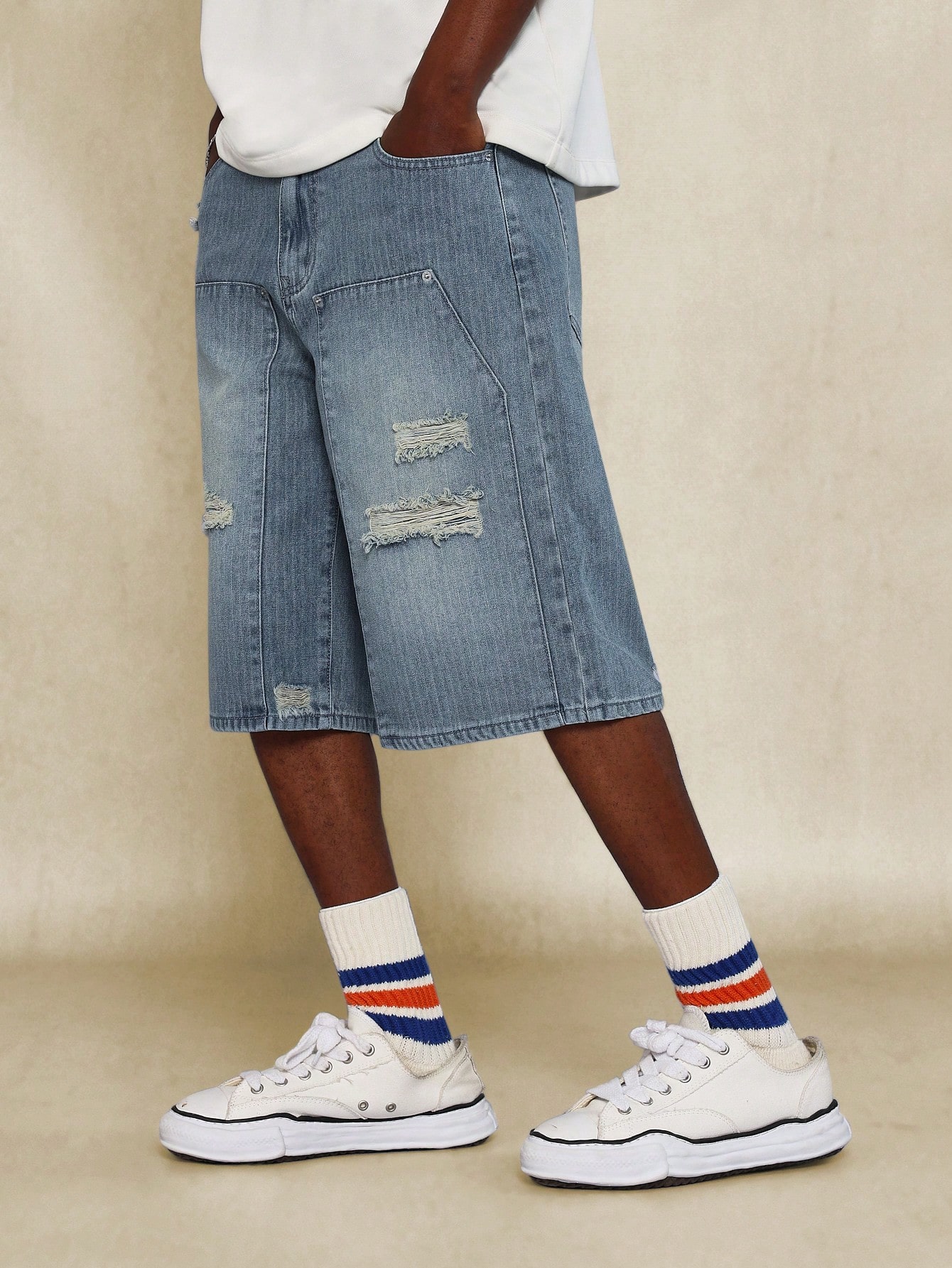 Carpenter Denim Distressed Jort｜Sumwon