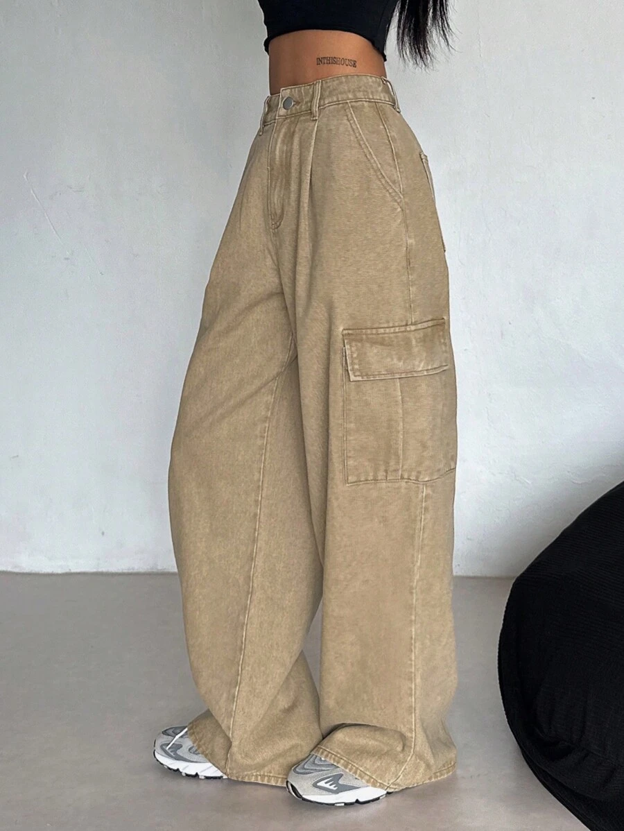 DAZY Women's Loose Straight Leg Jeans With Big Pockets