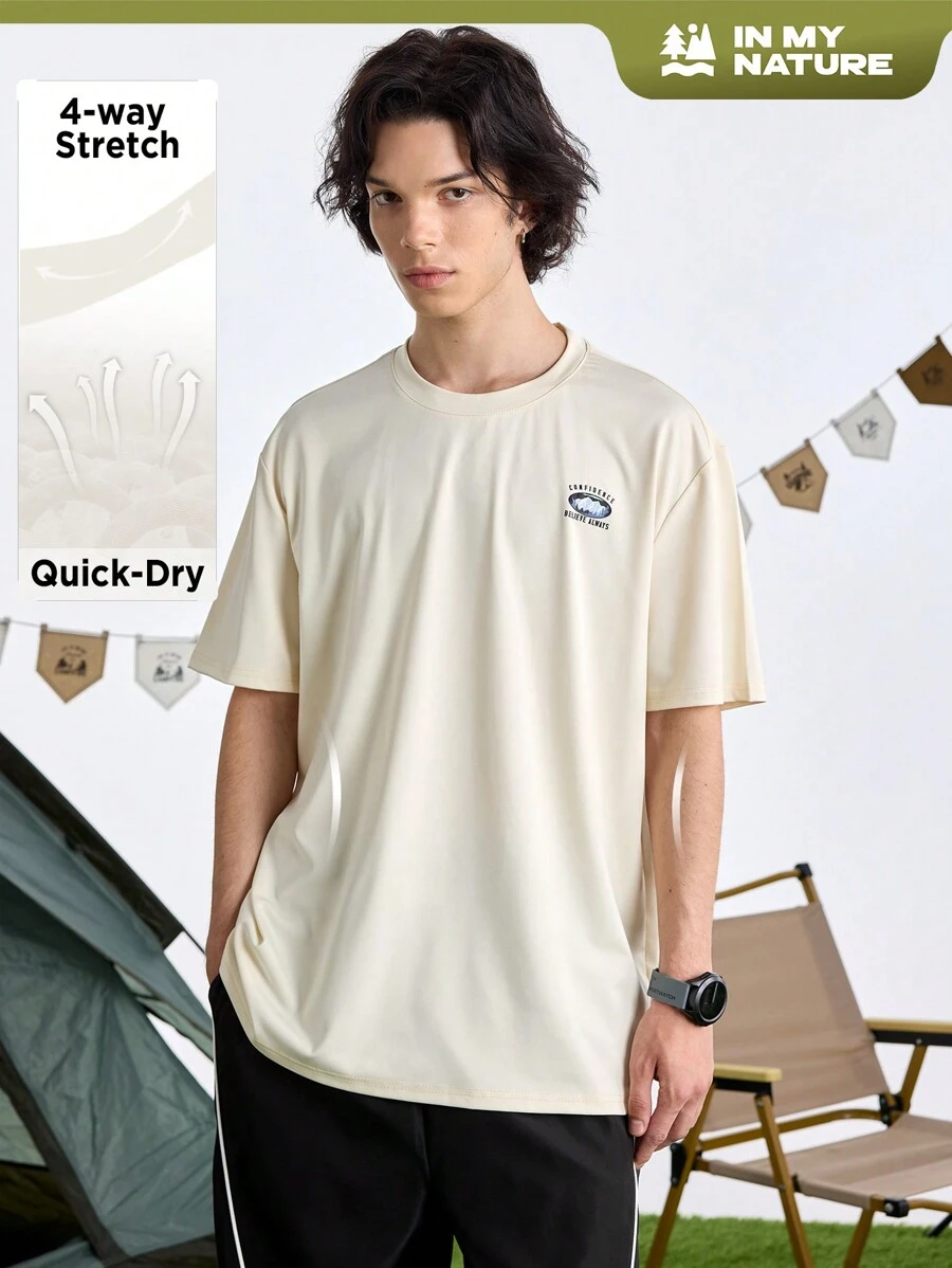 In My Nature Men's Round Neck Short Sleeve Letter Print Outdoor T-Shirt Daily Leisure School