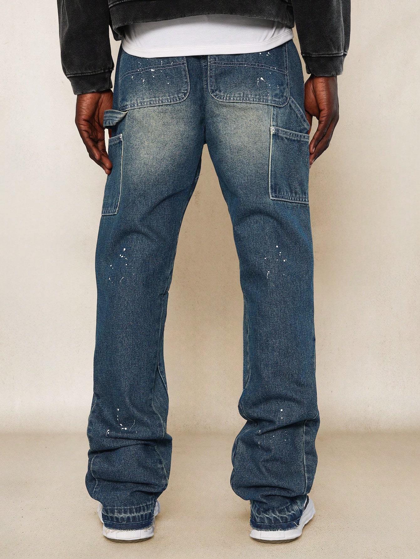 デニム・ジーパン EMOstanceclub Painted flare fit Carpenter jeans 5FT1620 Painted flare fit Carpenter jeans - blue : EMOstanceclub