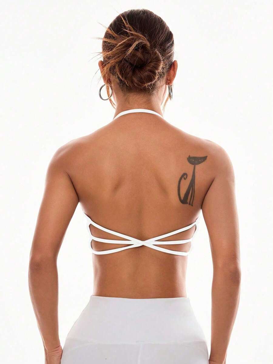 SHEIN Sport Studio Damen einfacher täglicher Halter Sport-BH Einfarbig