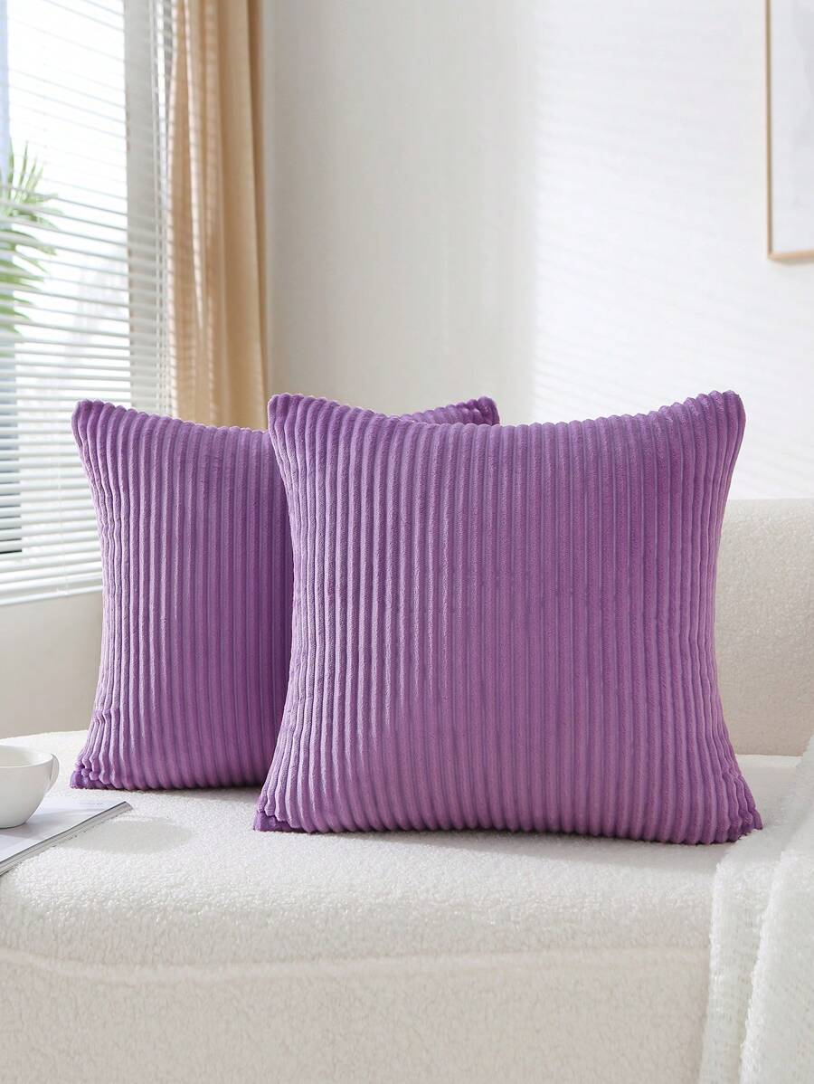 1pc Purple Color Cushion Cover, Simple Throw Pillowcase For Home Decor, No Pillow Core Christmas For Holiday Gift Giving