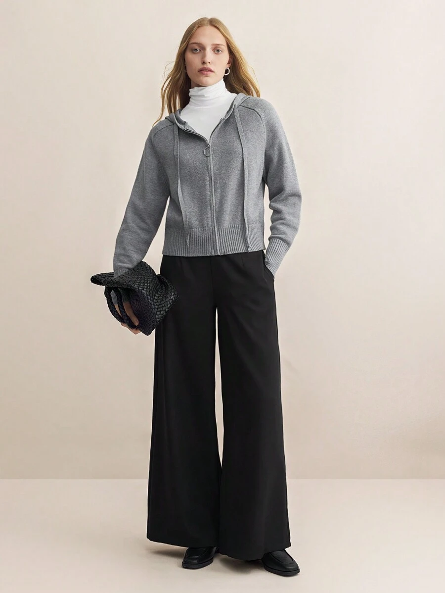 BizChic Women's Casual Commuting Hooded Knit Cardigan