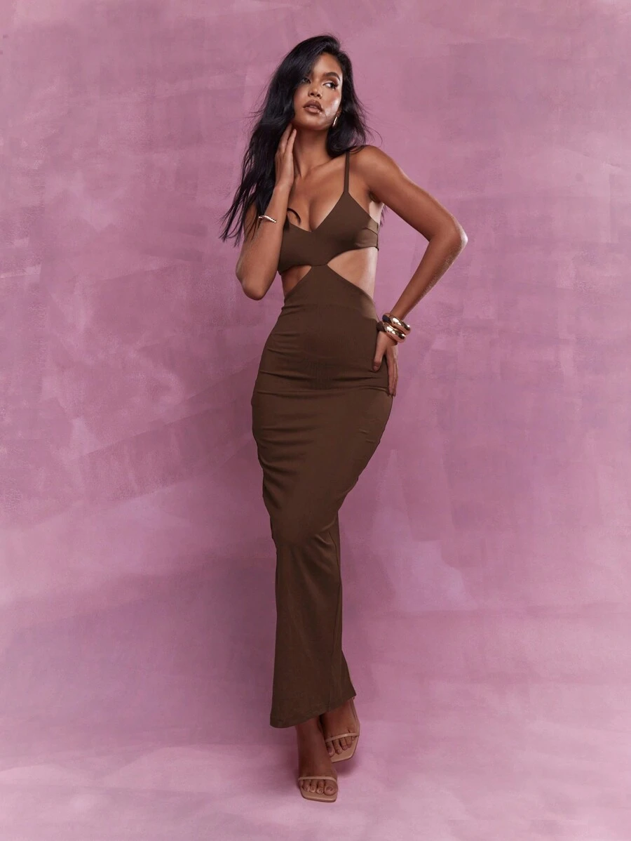 MISSGUIDED Cut Out Detail Cami Bodycon Maxi Dress Cute Sundress