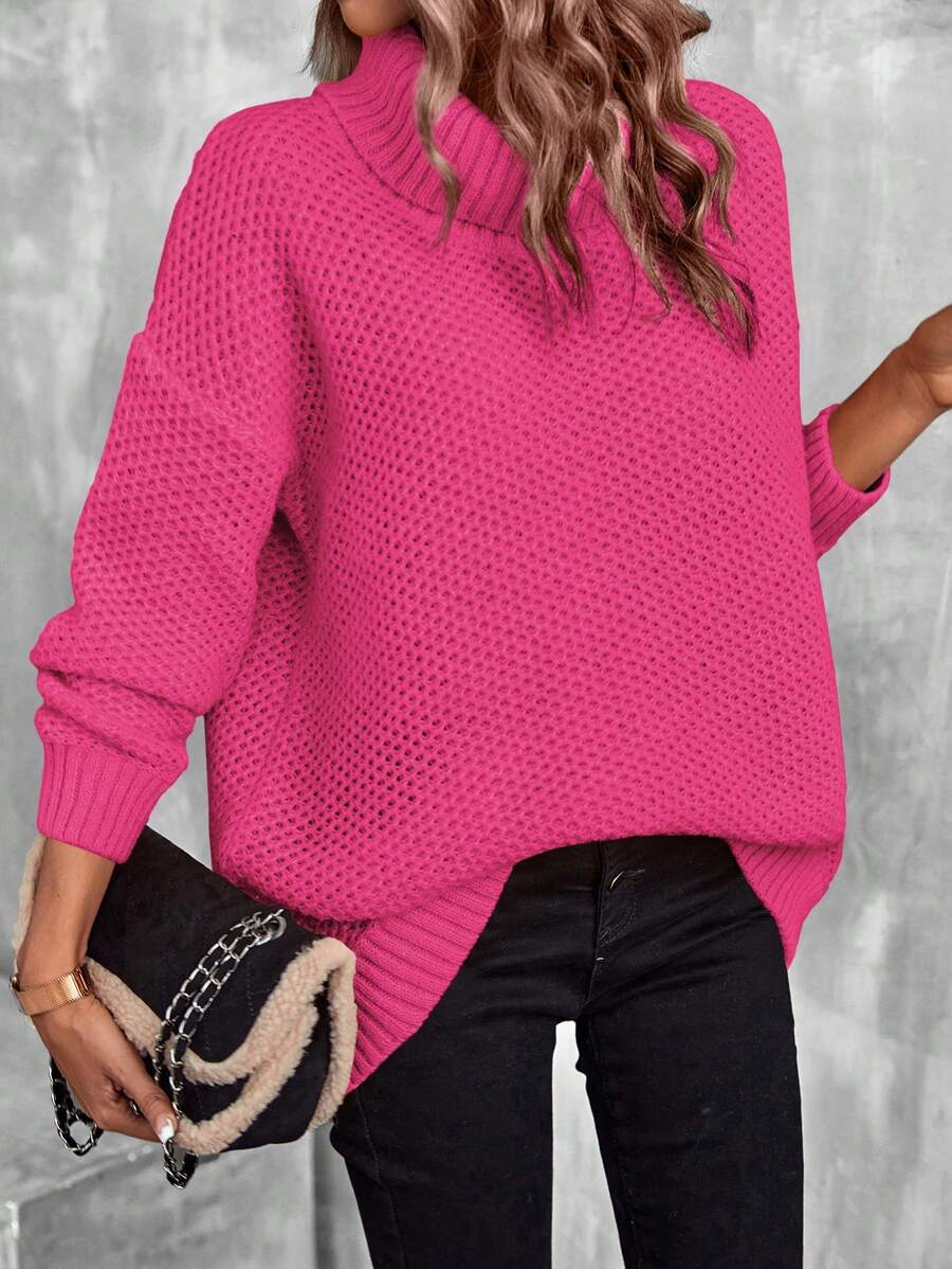 SHEIN LUNE Suéter casual de mujer de unicolor y diseño minimalista, top de manga larga