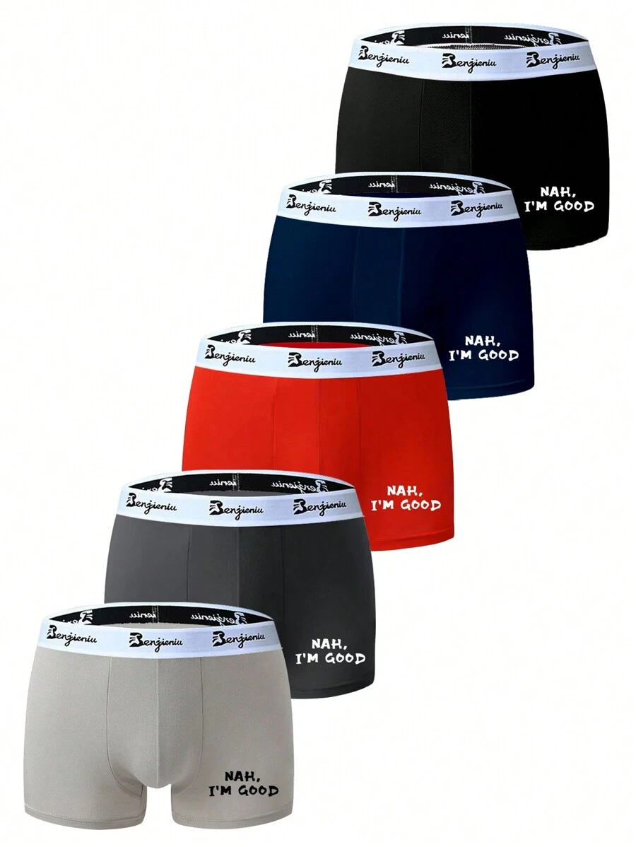 5er-Pack atmungsaktive Boxershorts Unterwäsche für Herren in sortierter Ausführung