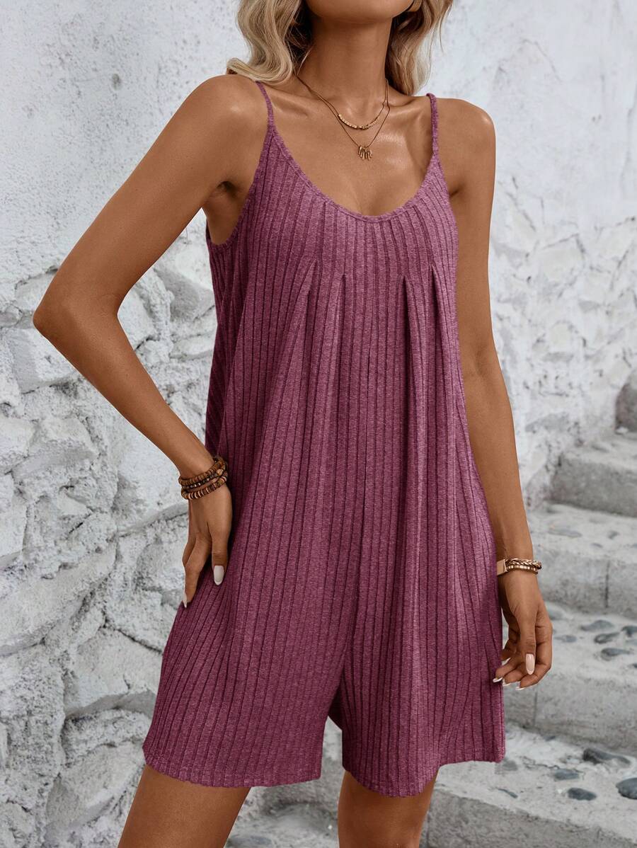 SHEIN LUNE Khaki Casual Romper For Women, Suitable For Sports, Concerts Or Daily Wear, Summer