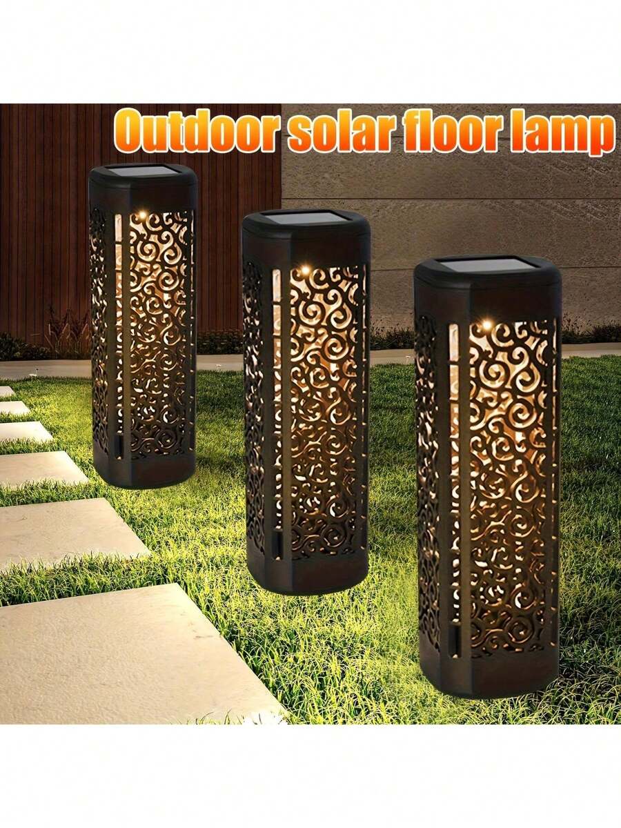 4 piezas Luces solares para senderos de jardín, iluminación led para paisaje exterior para decoración de Halloween y Navidad, adecuado para patio, patio, jardín, sendero, césped, calle, decoración de fiesta y festiva