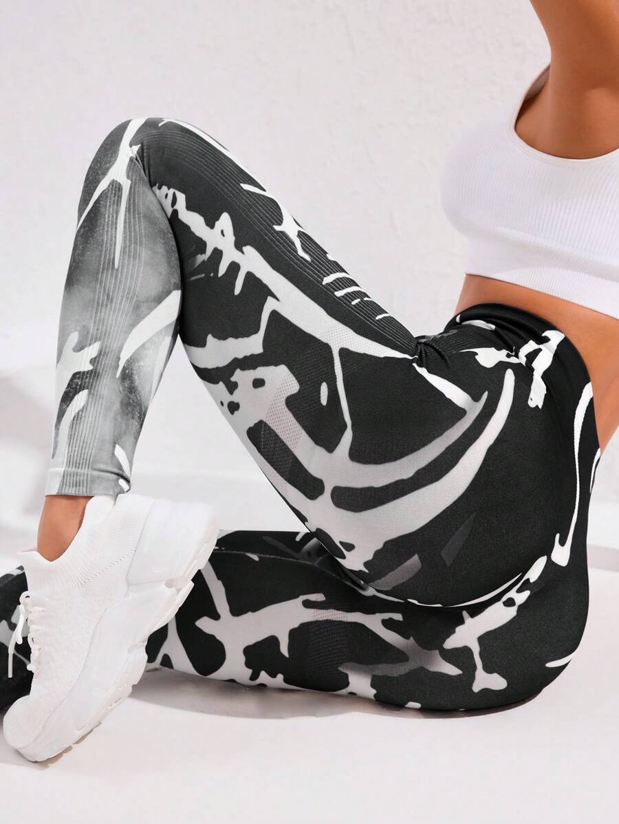 Damen Skinny Leggings in hoher Taille, nahtlos, für den Alltag und Sport