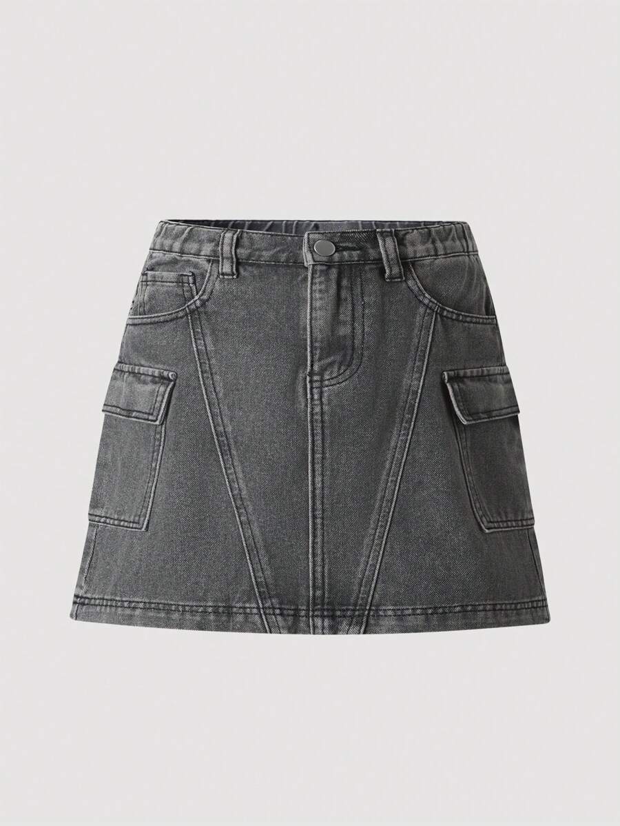 SHEIN 1 Stück Tween Mädchen Persönlichkeit Street Y2K Camouflage Minirock