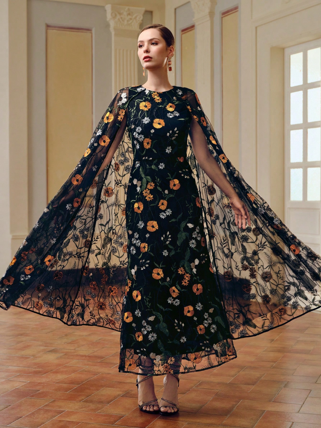 スーツ・フォーマル・ドレス hem tiered volume sleeve embroidery OP NS GATHER TIERED DRESS - BIRTHDAY BASH