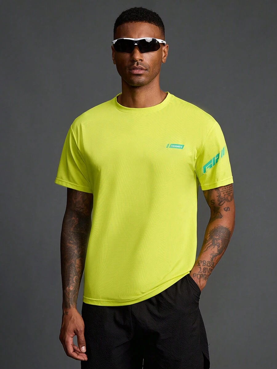 Manfinity Sport Polished Boyfriend Style Men's Crew Neck Short Sleeve Casual Athletic T-Shirt & Tank Top,Gym Clothes