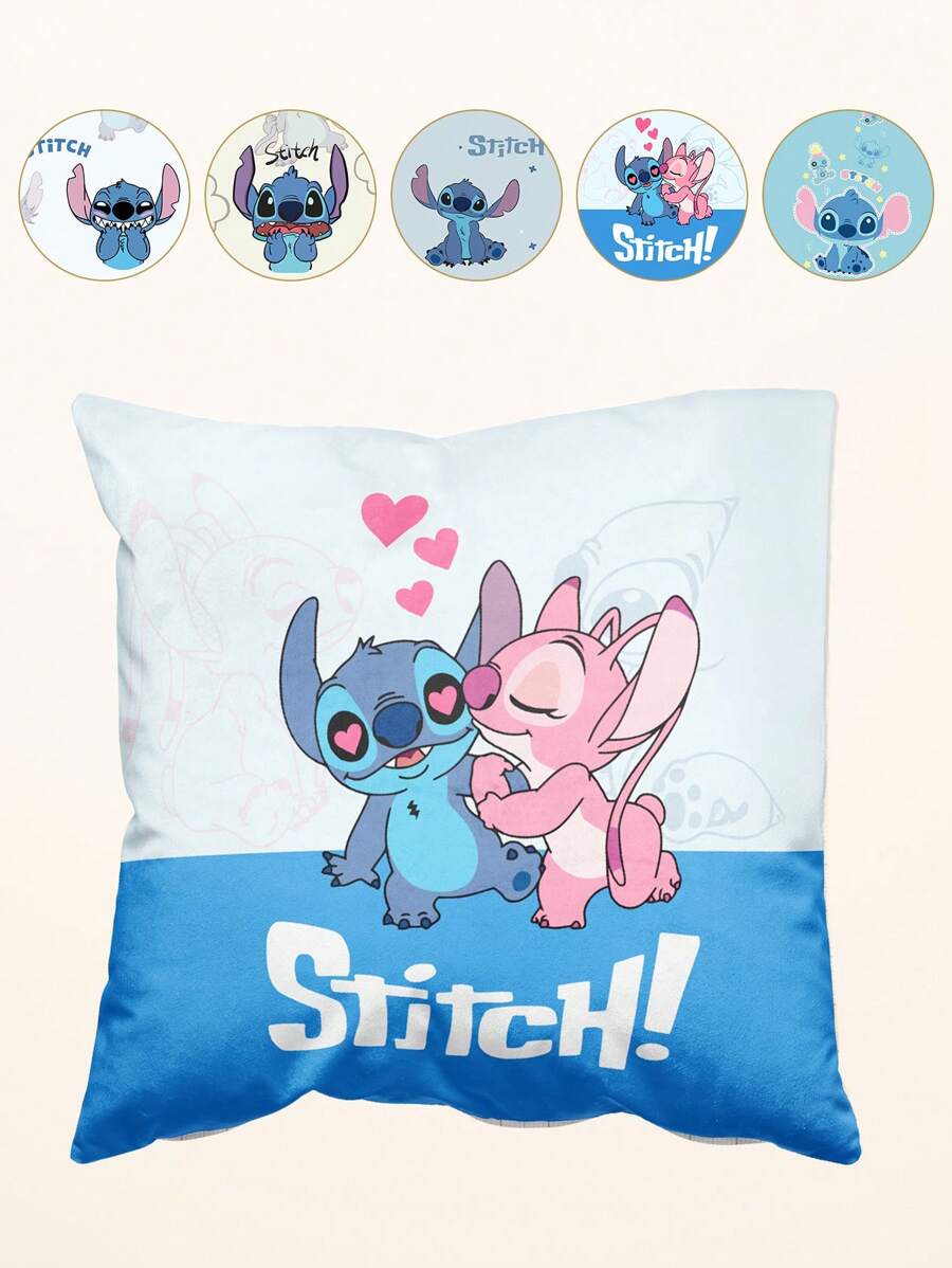 Disney 1pc Stitch Throw Pillowcase, Disney Bedding, Stitch Stuff, Pillow Sham, Lilo&Stitch, Cartoon Pattern Pillow Sham, Pillow Cover, Soft And Cozy Home Textile, Sofa Decoration, Anti-Tearing And Easy Care, Fits For Couch, Bed, Bedroom, Living Room, Suitable For All Seasons, Bedding Gifts, Pillowcase Without Filling, Machine Washable, Back To School