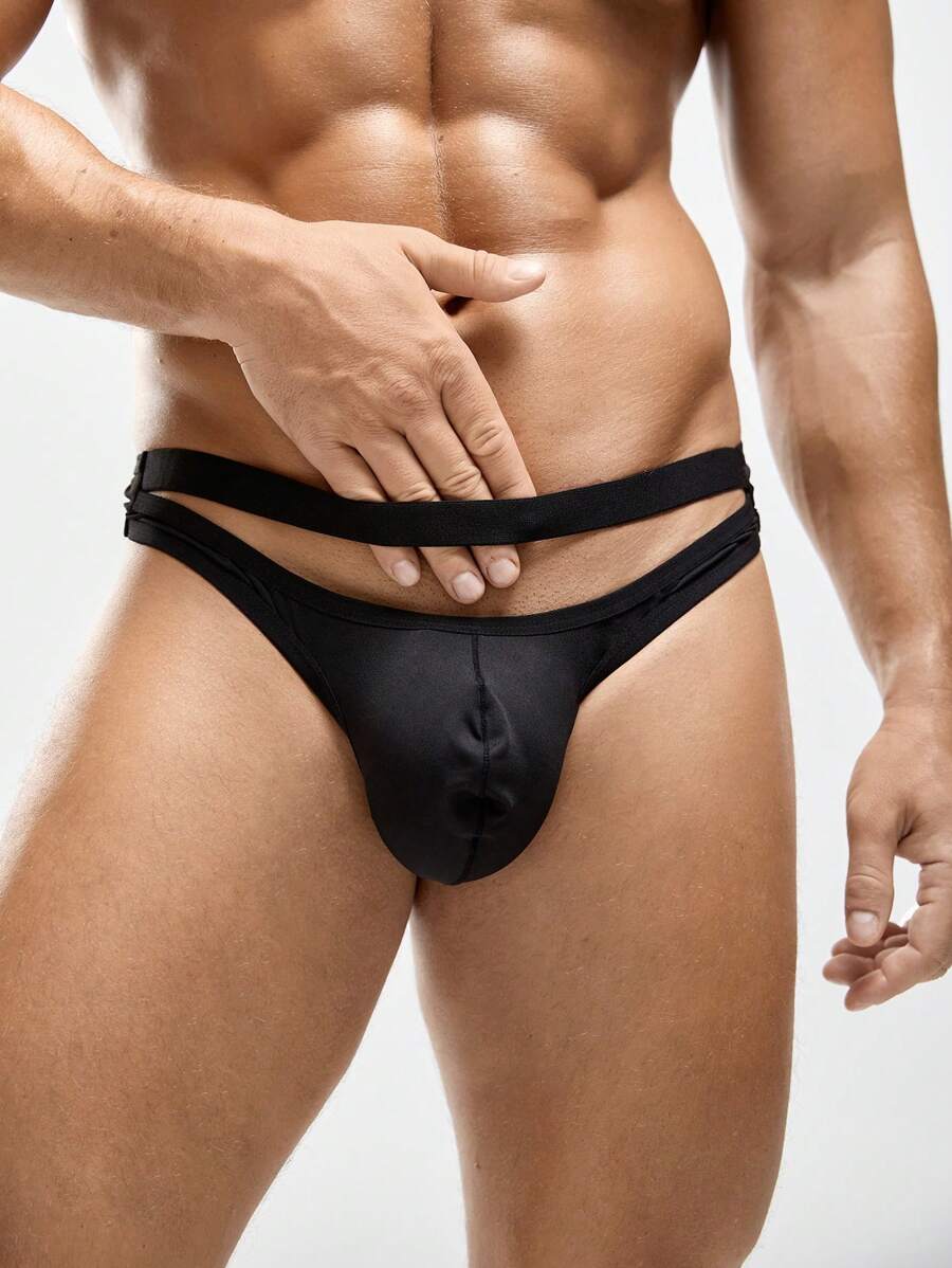 Ropa interior sexy de unicolor y hueca para hombre