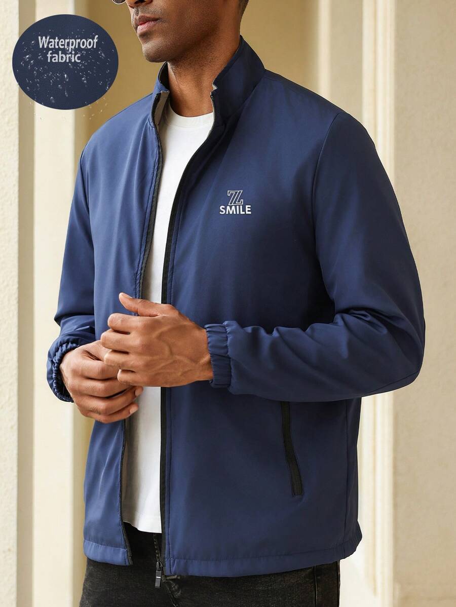 Manfinity Homme Chaqueta con cremallera informal de manga larga para hombre, otoño/invierno