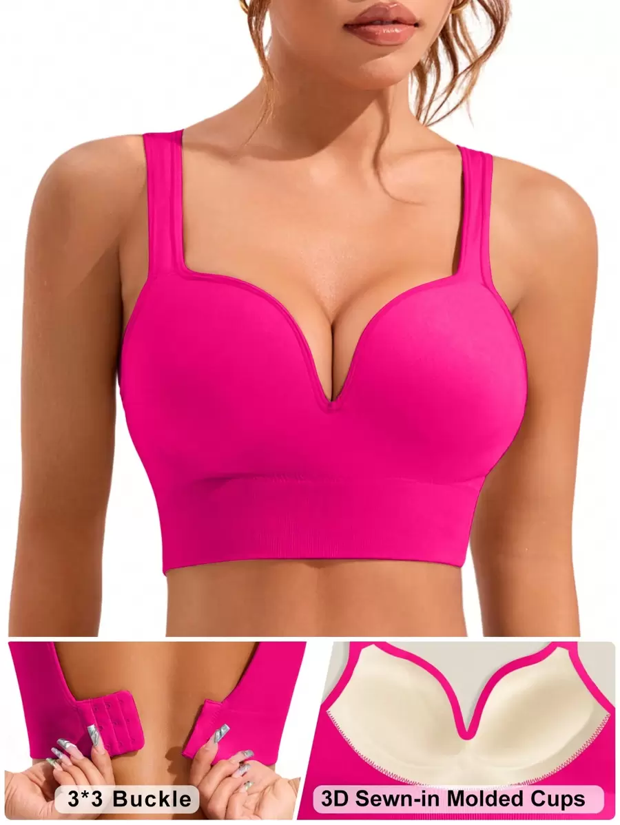 Core Rhythm Seamless Fixed Cup Sports Bra,High Impact Sports Bras Without Removable Pads ,Sports Bra With Sewn-In Pads, High Impact Support With Non-Removable Pads Molded Cups,For Women High Support Racerback,Workout, Yoga, Running