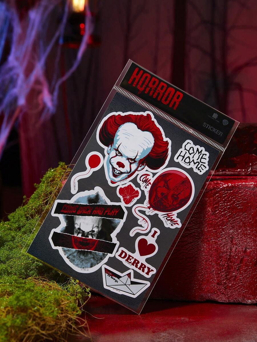 IT x SHEIN 1pc Horror Character & Alphabet Design Halloween Sticker
