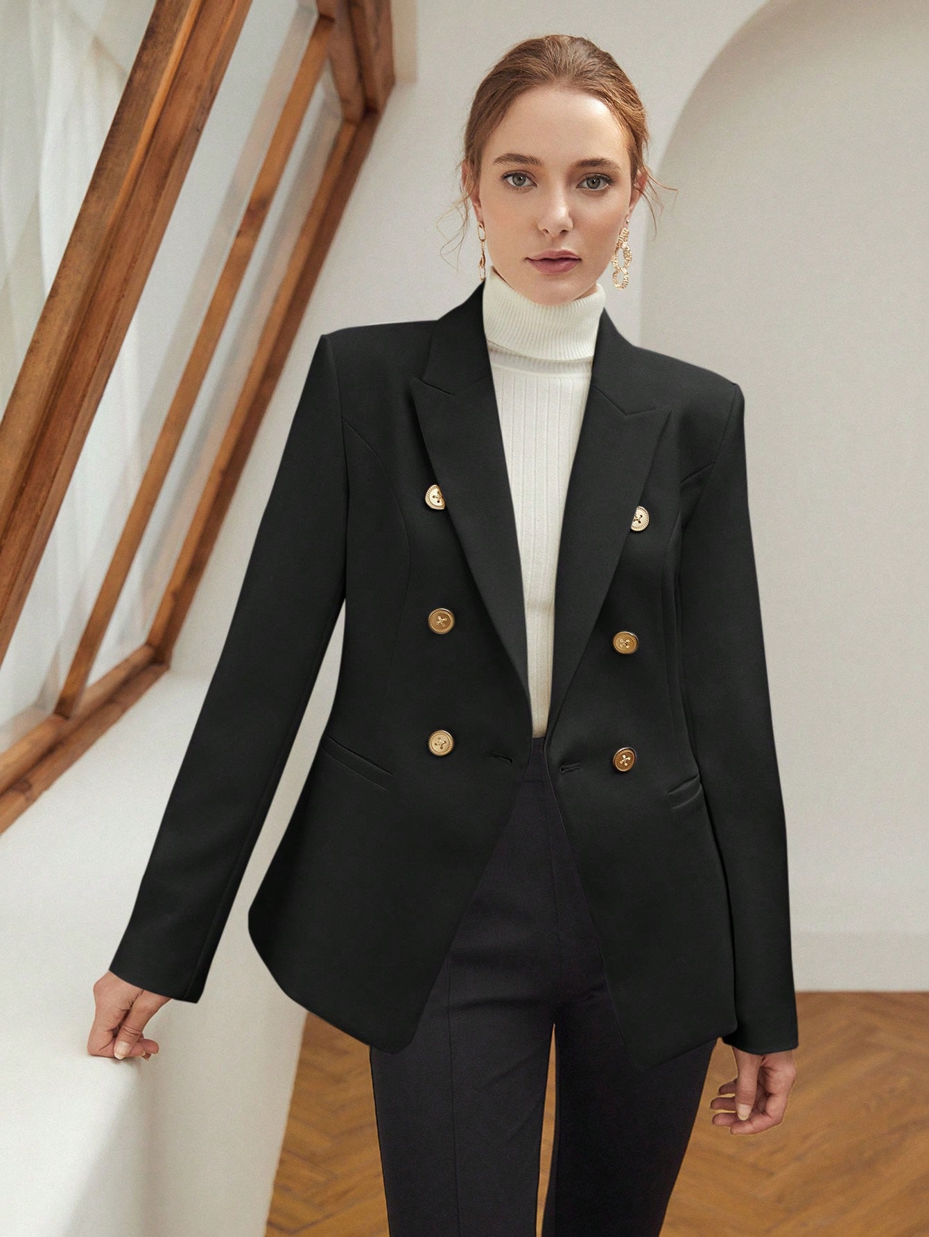VISCOSE DOUBLE BREASTED BLAZER｜Motf