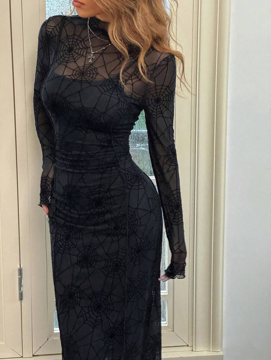SHEIN EZwear Black Knitted Bodycon Cami Dress