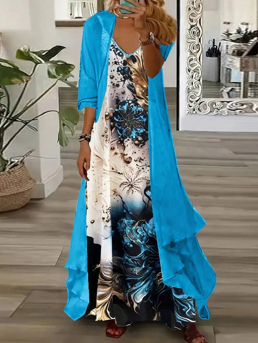 SHEIN Clasi Women Chiffon Printed Casual Dress