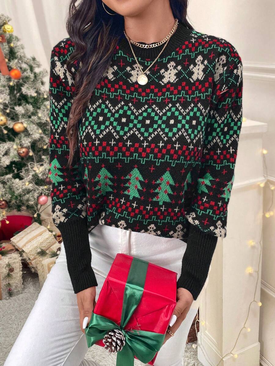 SHEIN LUNE Plus Size Ribbed Stripe Pocket Button Front Casual Woman Sweater For Christmas,Holiday Outfits,Country Tops