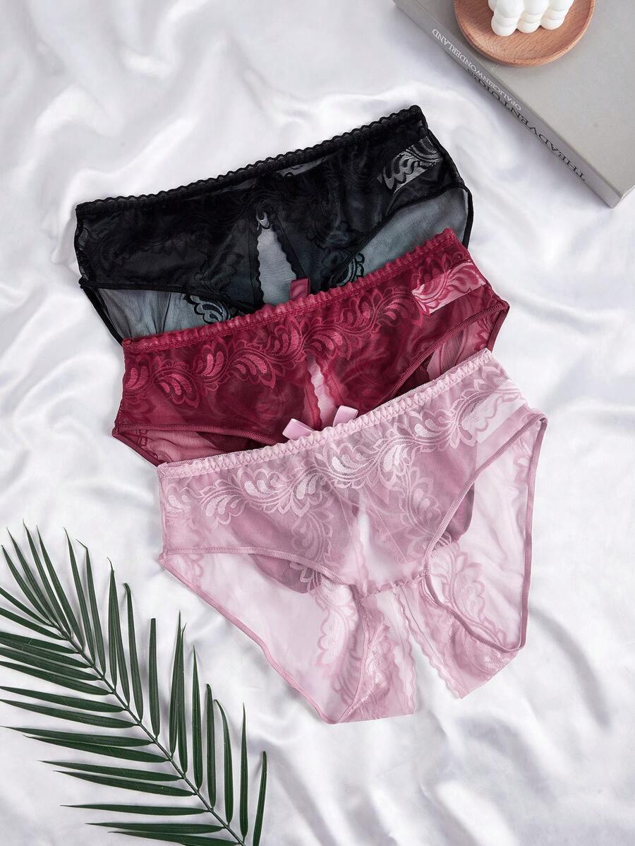 3 stuks/set plus size kanten kruisloze slipjes voor vrouwen