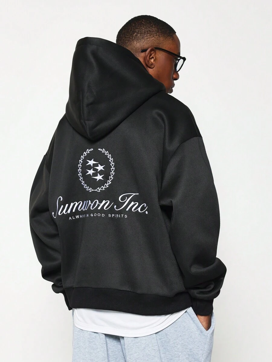 SUMWON Sumwon Inc Always Good Spirits Pullover Hoodie Premium Embroidered Logo Casual Athletic Sweatshirt Winter Comfort Streetwear Classic Loungewear