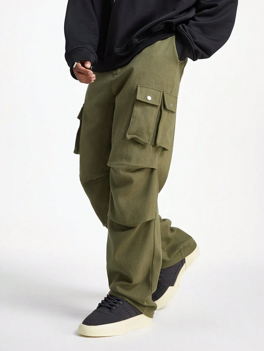 Manfinity VCAY Pantalón cargo de unicolor casual para hombres