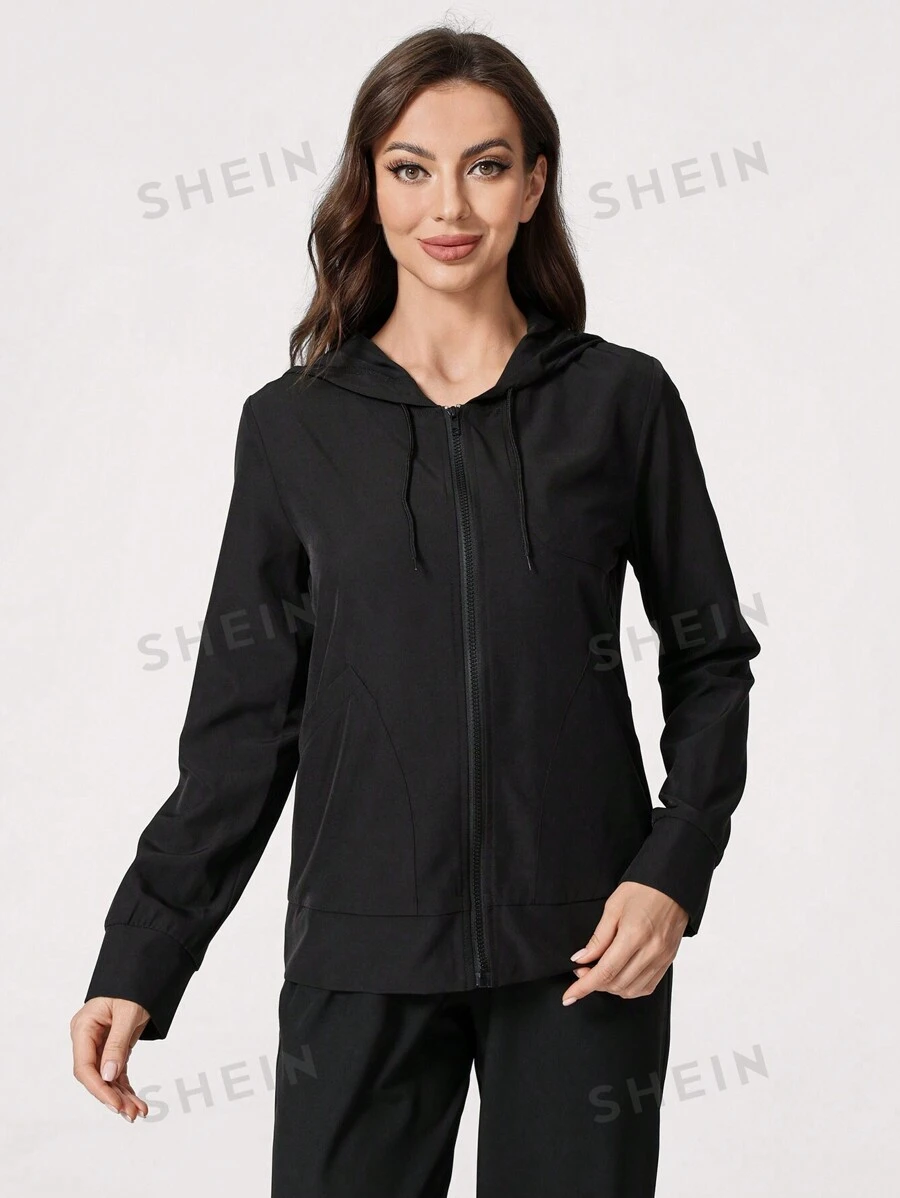 TaskEZ Top de uniforme médico con cremallera frontal de manga larga y capucha minimalista, pantalón informal de bolsillo doble, conjunto de enfermera, top de cuello redondo de uniforme médico, uniforme deportivo casual simple para limpieza