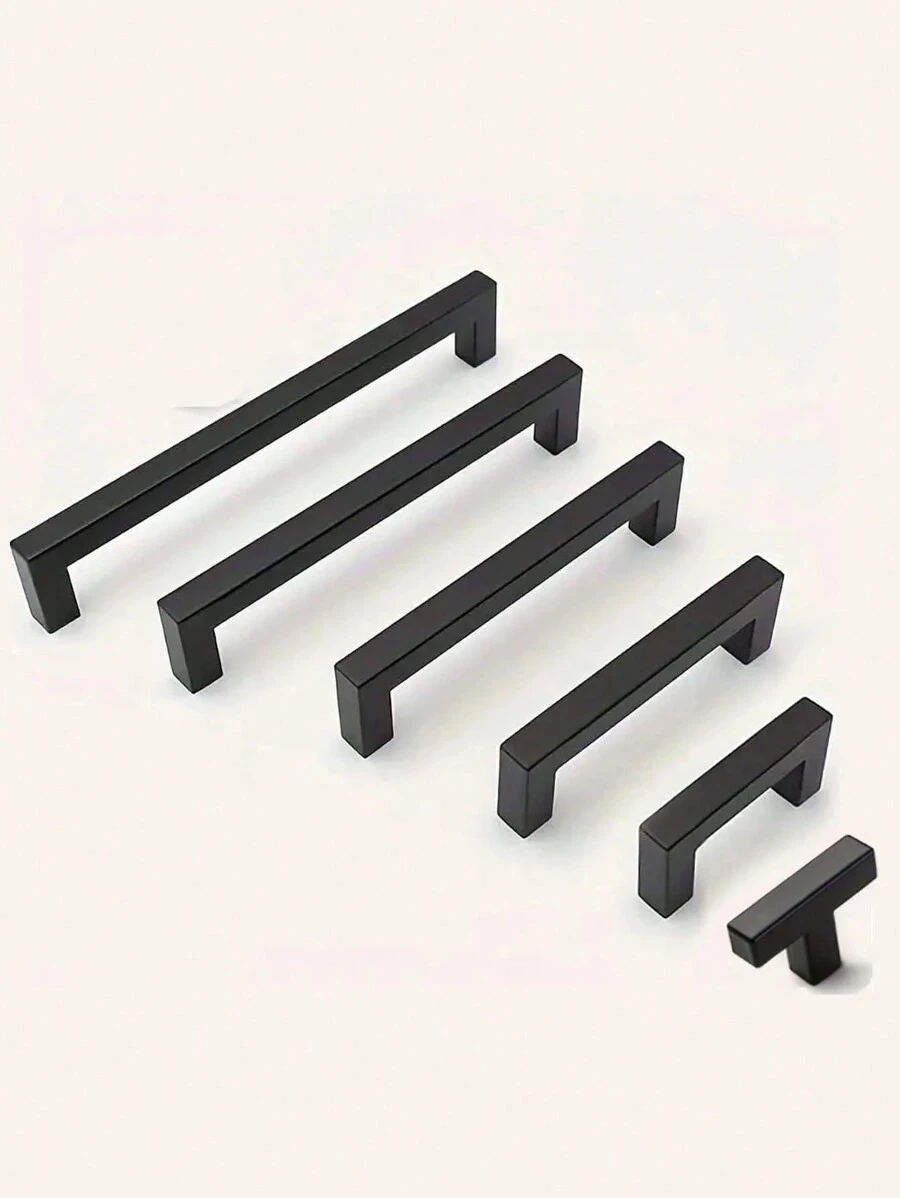 1pc Black Cabinet Handle, Matte Black T-Shaped And Square Stainless Steel Kitchen Handle, Furniture Hardware ,Door Knob Cabinet Wardrobe Drawer Pull,Cabinet Pulls Christmas For Holiday Gift Giving