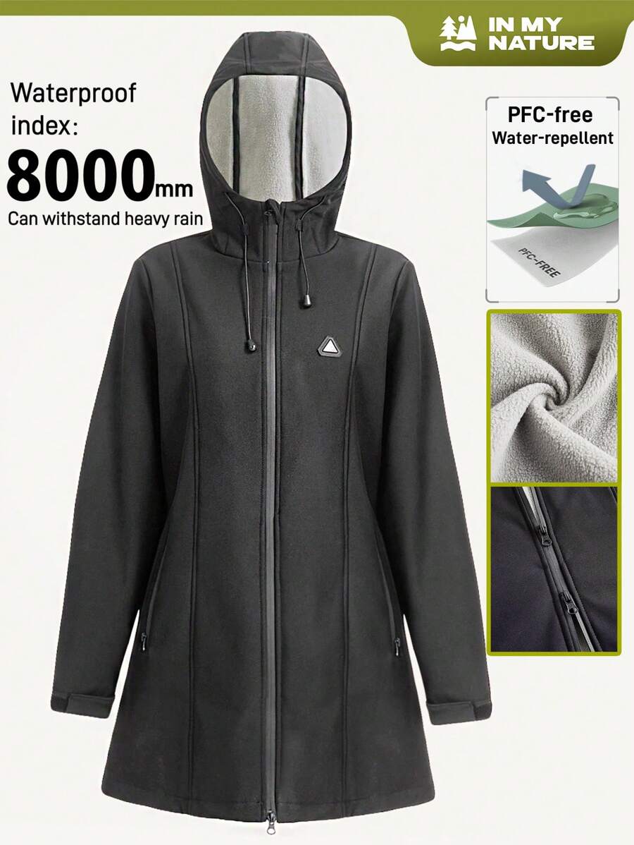 In My Nature In My Nature Women's Solid Color Drawstring Hooded Outdoor Windbreaker Jacket Winter Women Tops