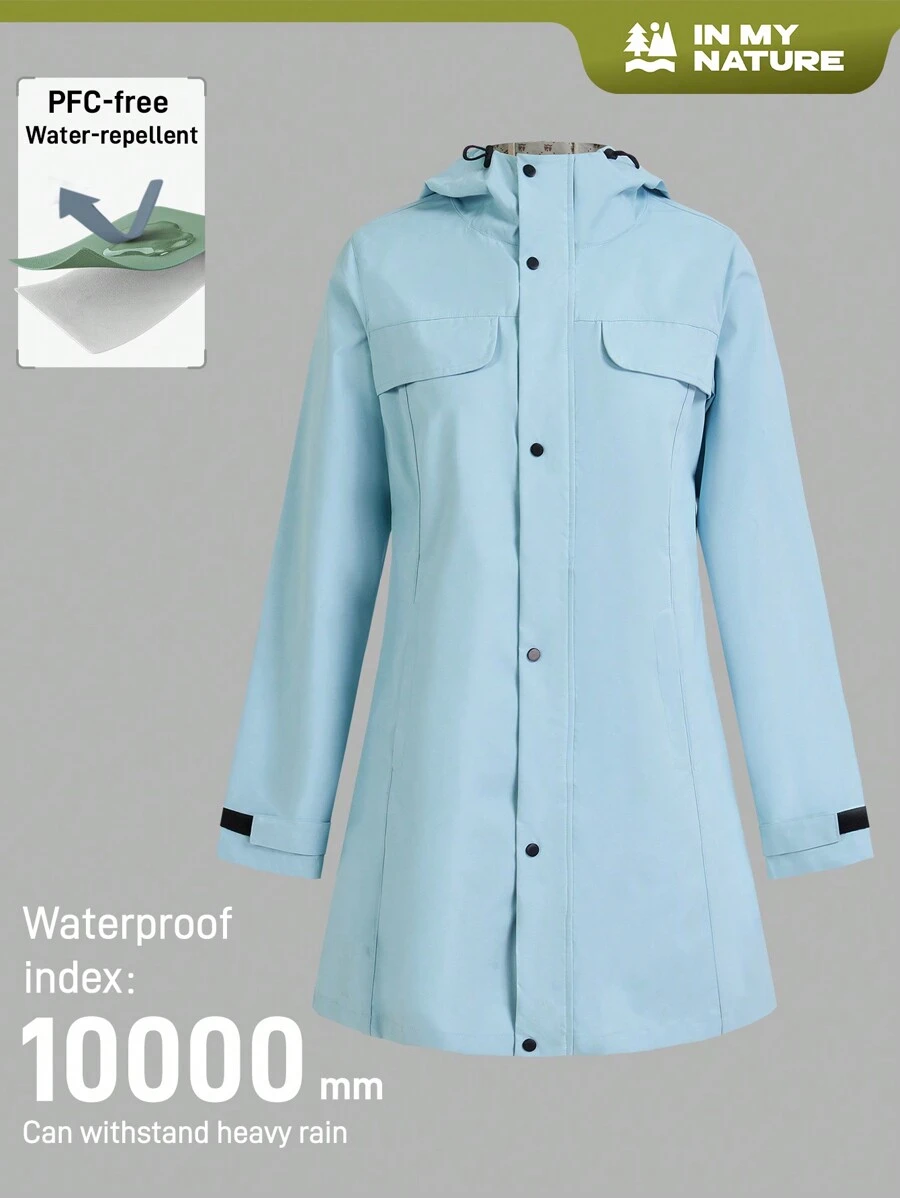 In My Nature In My Nature Outdoor Wear Waterproof Jacket For Women, Suitable For Camping, Hiking, Urban Commute - PFOA Free Blue