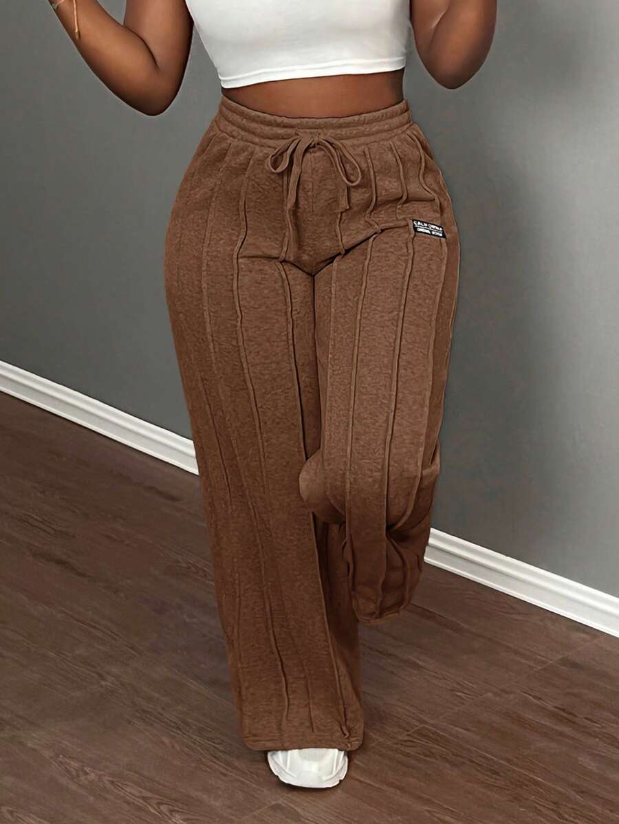 Slaydiva Casual Grey Loose Fit Straight Leg Pants