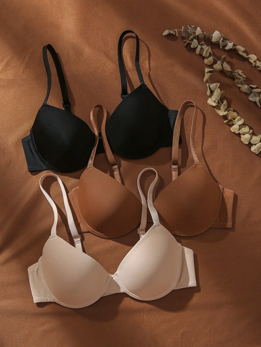 Shein Underwear&Sleepwear Basics 3pcs/Set Women's Underwire Bras