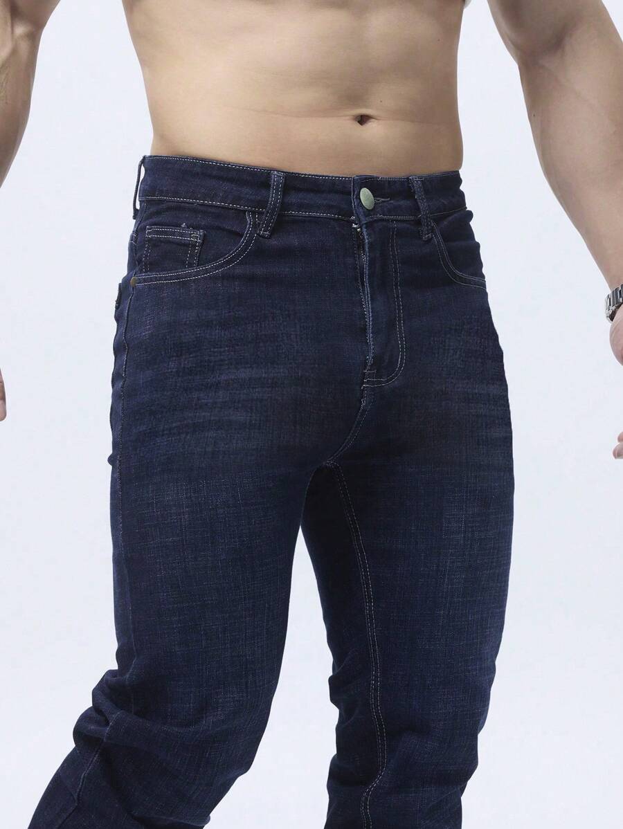 Men's Straight-Leg Jeans, Casual & Versatile Comfortable Stretchy Pants For Business Or Leisure
